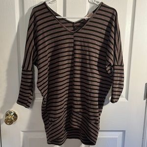 black and taupe striped sweater